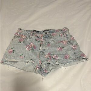 Floral Denim Women's Shorts